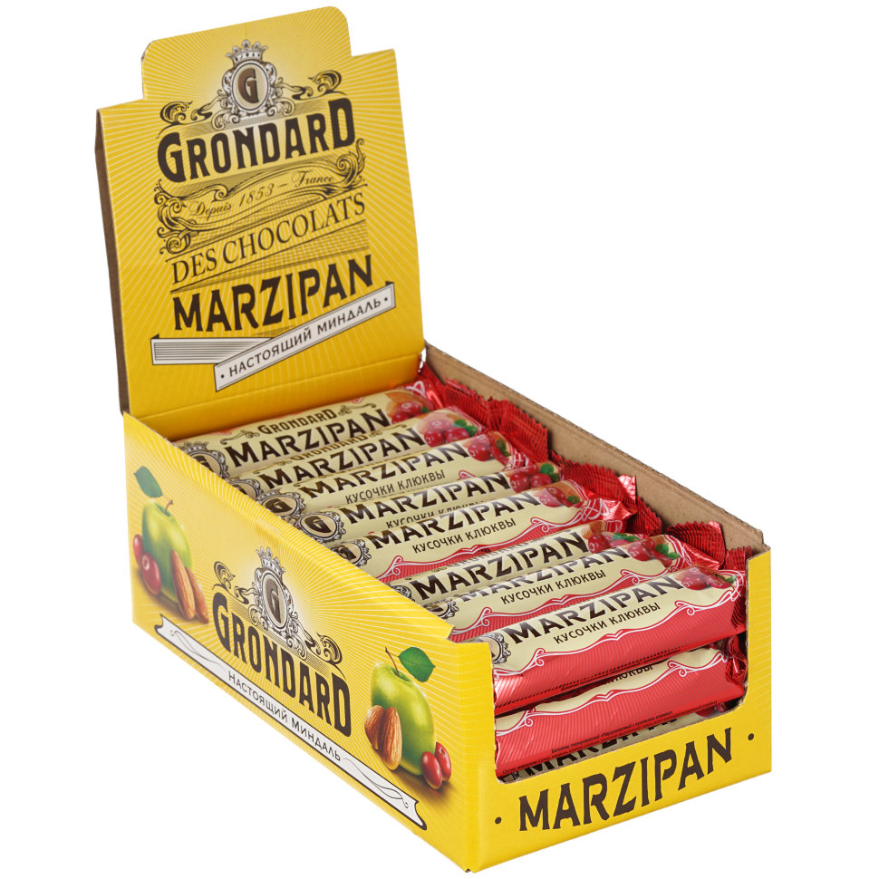  TM Grondard     (8415) Батончики глазированные Марципановые Клюква, (24шт по 50г)    в Курганинске