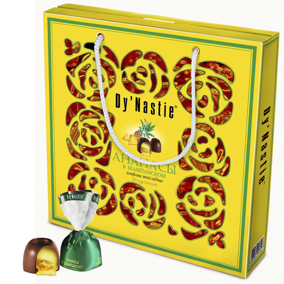  Династия Сумка Конфеты "Ананасы в шампанском", 220г   в Курганинске