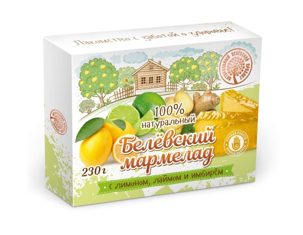 №2 Мармелад белевский "Лимон-лайм-имбирь" 230г  в Курганинске