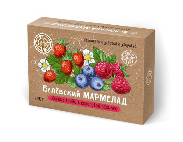 №2 Мармелад белевский на фруктозе 240г "ЛЕСНЫЕ ЯГОДЫ"  в Курганинске